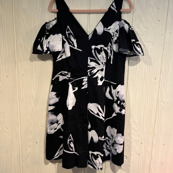 Lauren Ralph Lauren Black and White Cotton Dress Size 10 - Picture 1 of 10